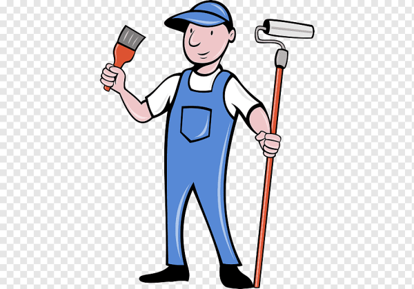 Маляр на прозрачном фоне