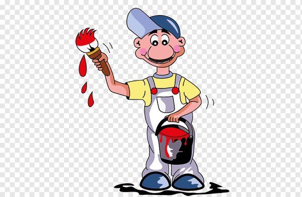 Маляр на прозрачном фоне