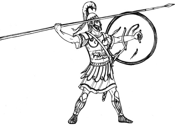 Битва Гектора и Ахиллеса рисунок