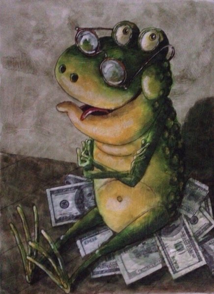 Лягушка в деньгах прикольные