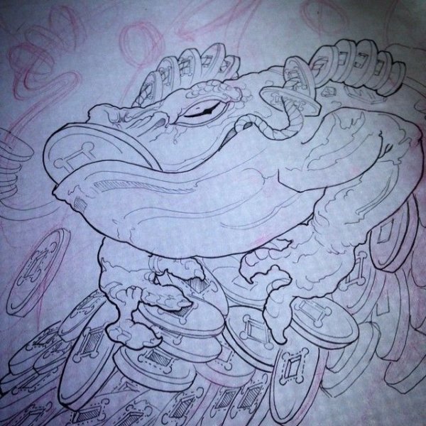 Денежная жаба тату