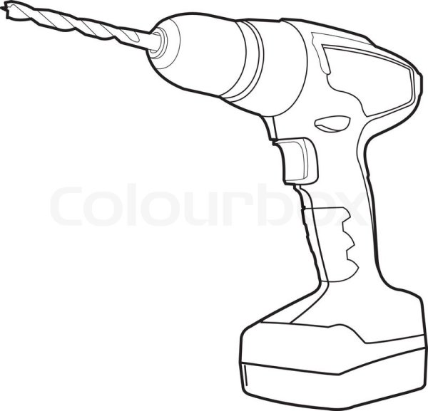 Дрель раскраска для детей