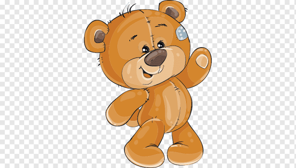 Мишка сидит для детей на прозрачном фоне