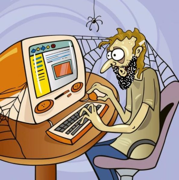 Карикатура за компьютером