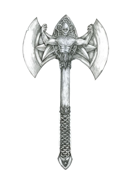 Тату топор викингов