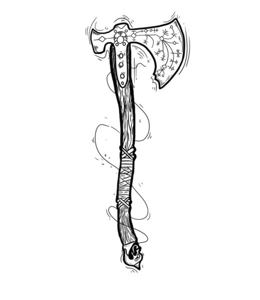 Тату топор викингов