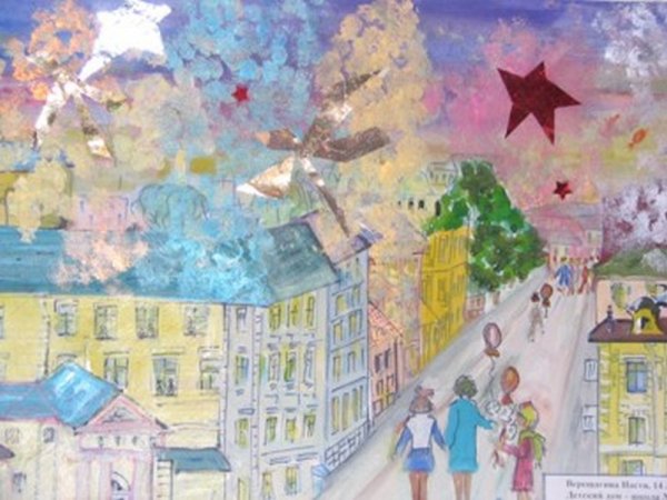 Рисование праздничный салют к 9 мая