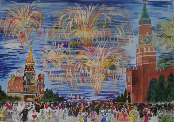 Рисование салют над Ленинградом