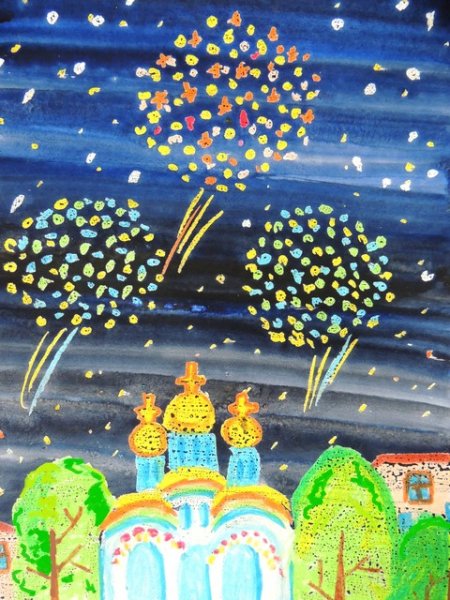 Правополушарное рисование салют