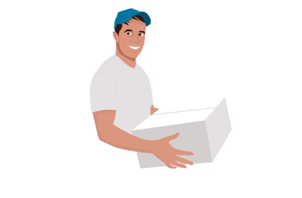 Курьер на белом фоне