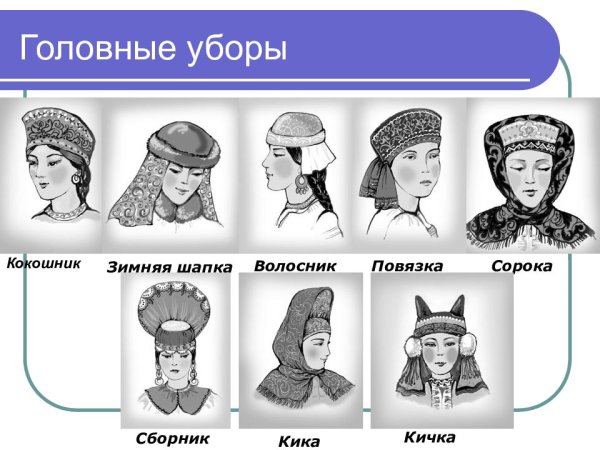 Кокошник древней Руси рисунок