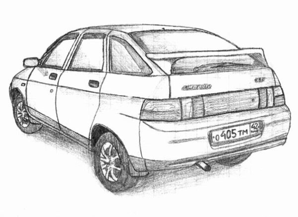 ВАЗ 2112 карандашом