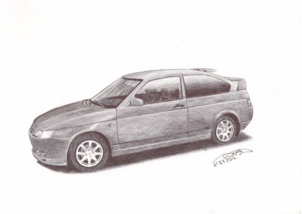 ВАЗ 2112 купе карандашом