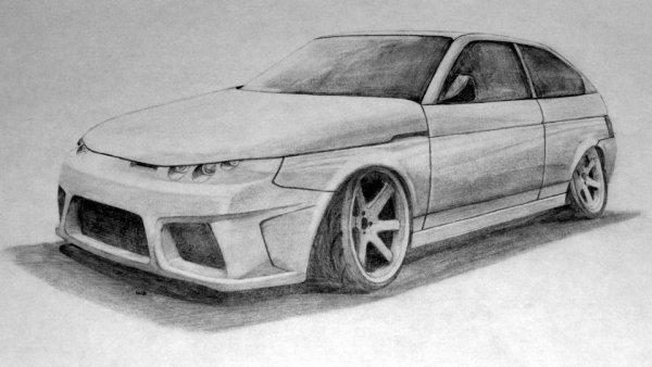 ВАЗ 2112 карандашом