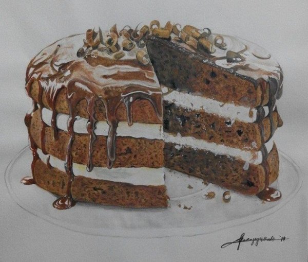 Нарисованный разрез торта