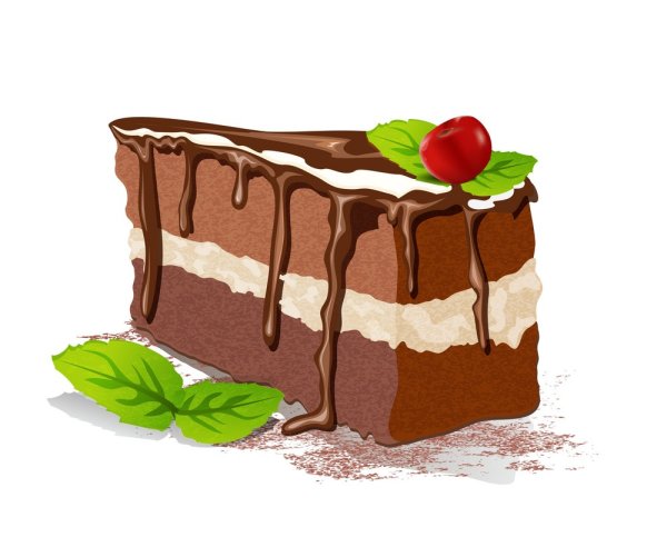 Кусочек торта нарисованный