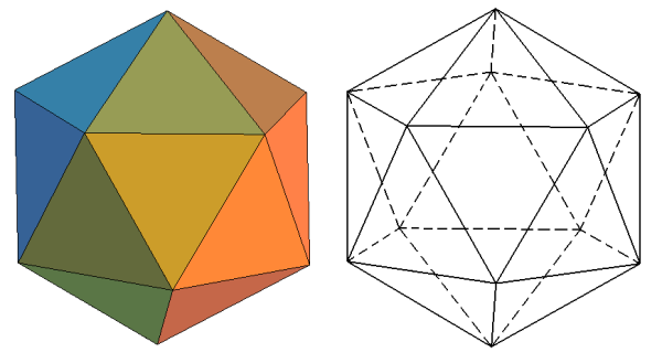 Икосаэдр грани и ребра