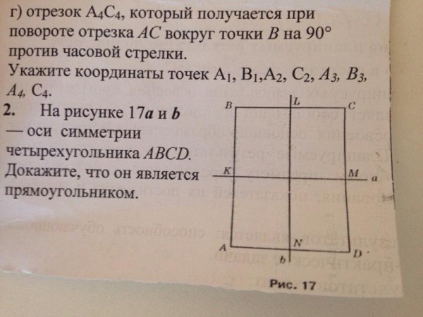 Ось симметрии четырехугольника ABCD