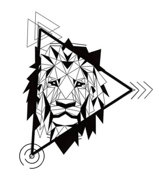 Эскизы тату Лев Геометрика