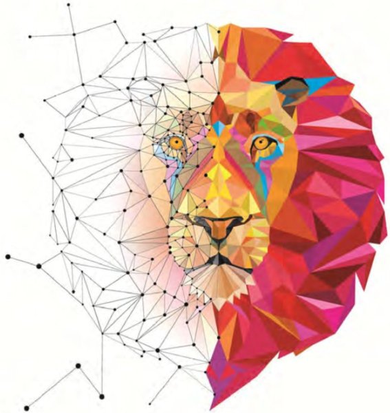 Геометрические животные цветные