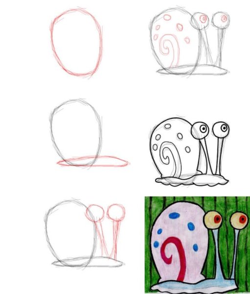 Как нарисовать улитку