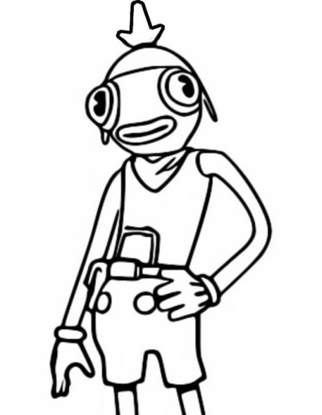 Разукрашка ФОРТНАЙТ карась