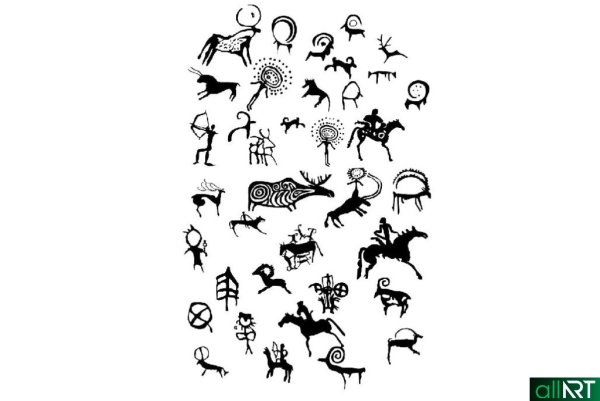 Петроглифы Кыргызстана вектор