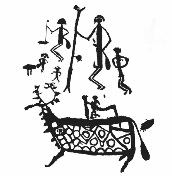 Петроглифы горный Алтай вектор