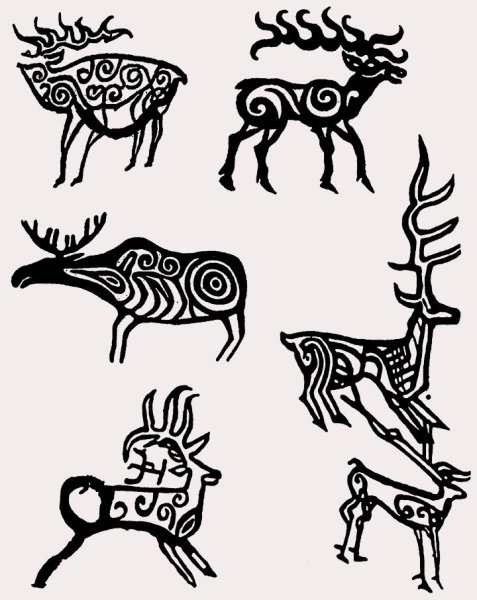 Наскальные рисунки горного Алтая Графика