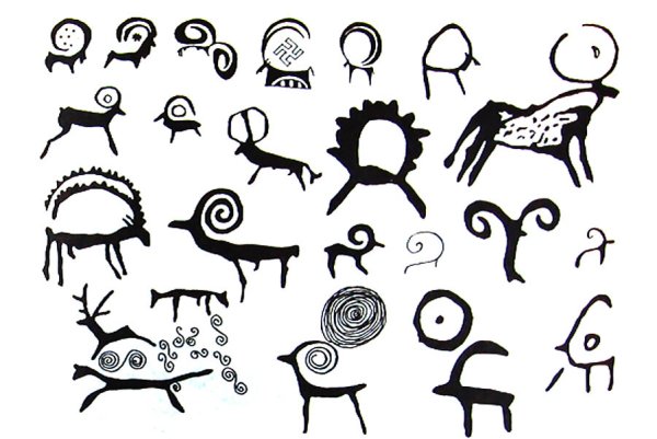 Петроглифы Кыргызстана вектор