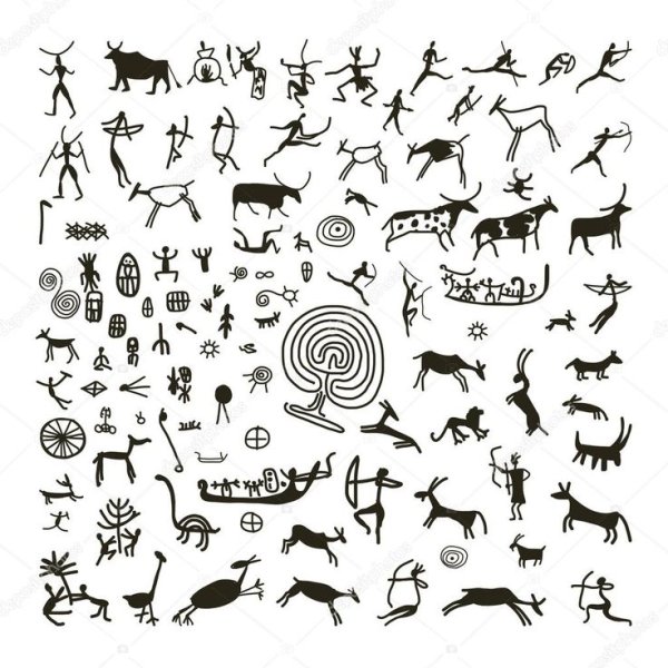 Хакасские петроглифы вектор