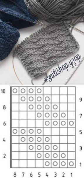 Узор для шарфа спицами