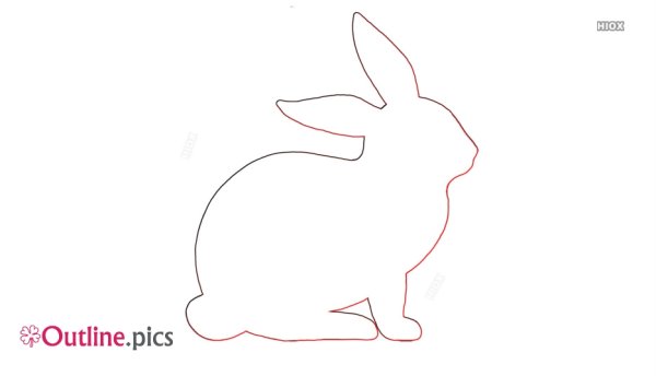 Силуэт зайца сбоку