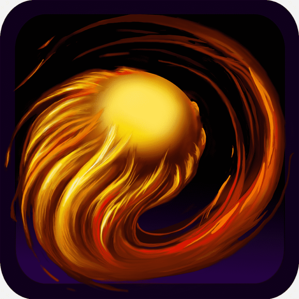 Огненный шар нарисованный