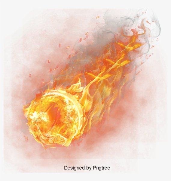Огненный круг на прозрачном фоне