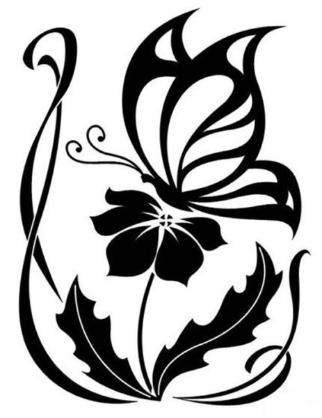 Монохромная вышивка крестом цветы