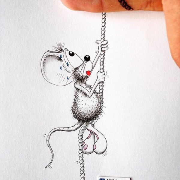 Магнит на холодильник мышь повесилась