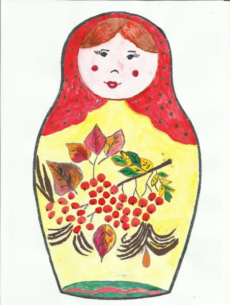 Русская Матрешка в осеннем уборе