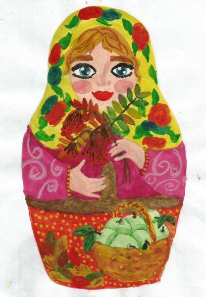Русская Матрешка в осеннем уборе