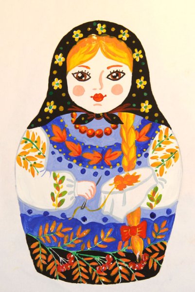 Матрешка в осеннем уборе