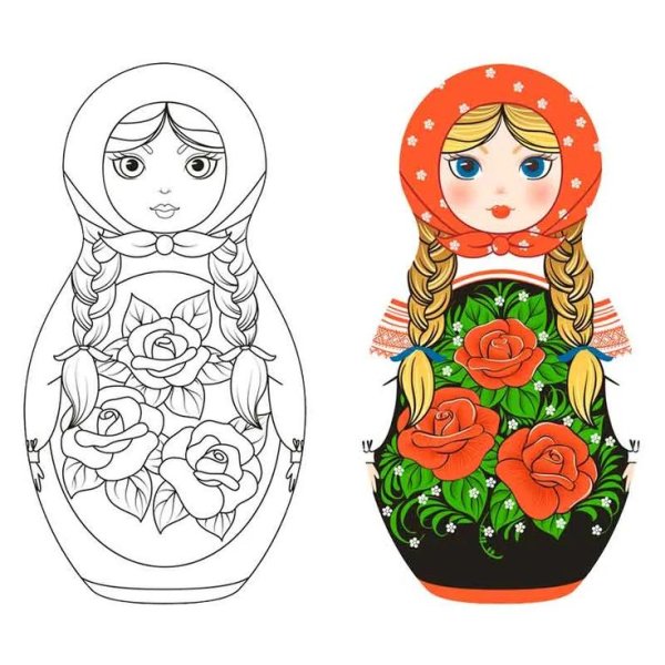 Матрешка желтая