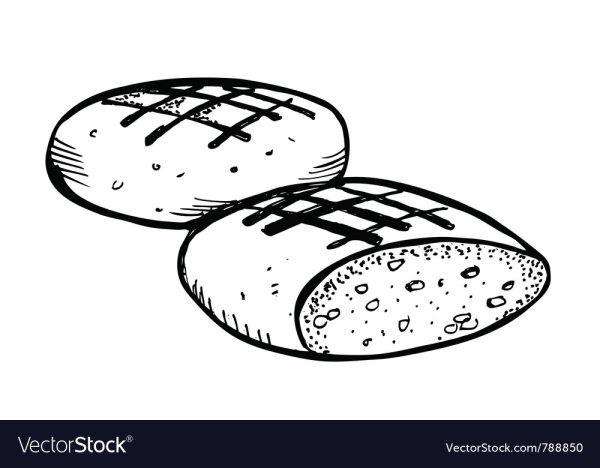 Раскраска хлеб лепешка