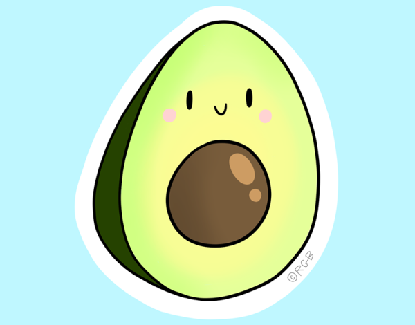Маленькие рисуночки авокадо