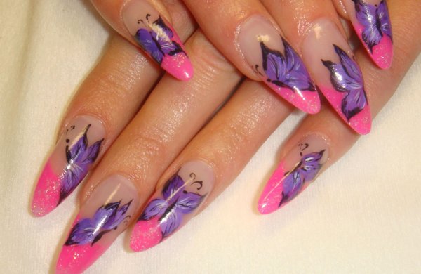 Рисунки на нарощенных ногтях