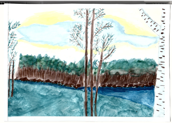 Река детский рисунок