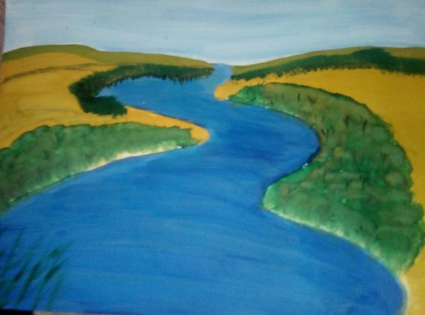 Река детский рисунок
