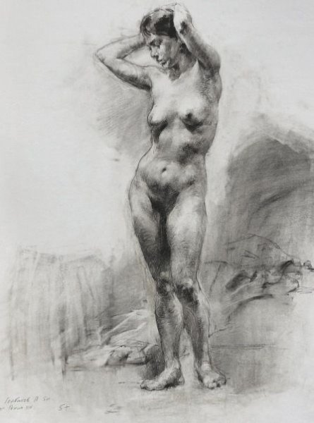 Рисование голой женщины с натуры