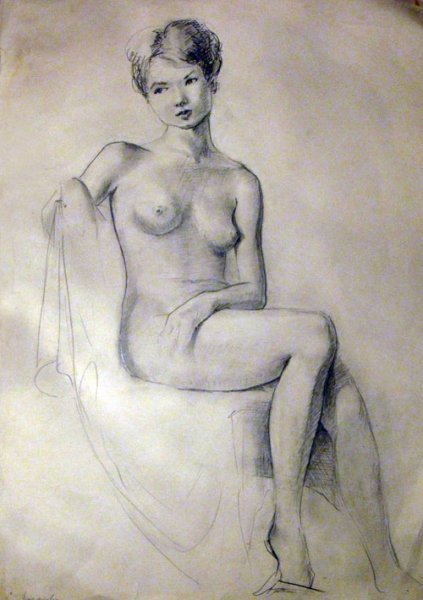 Наброски женской фигуры обнаженка