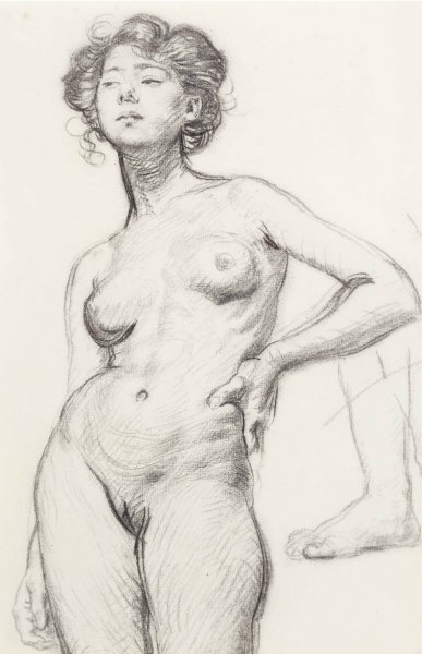 Рисование голой женщины с натуры