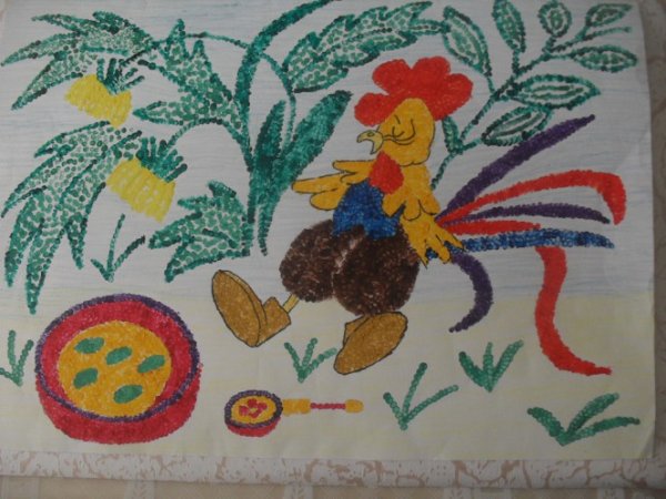 Рисунок к сказке петушок и бобовое зернышко